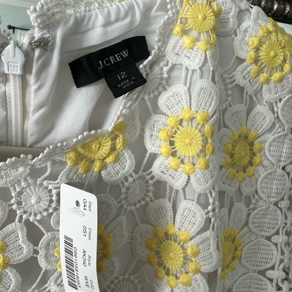 J Crew floral daisy crochet lace dress sz 12 nwt